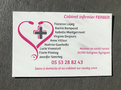 Infirmières : Infirmières Ferber Lopez Bomparet Montgermont I, Desjours V, Guerbette Vilfour Viresolvit Pissavy Sanchez, Infirmière à Salignac-Eyvigues