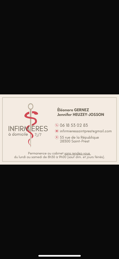 Infirmières St Prest Éléonore Gernez Et Jennifer Heuzey-Josson Infirmière à Saint-Prest